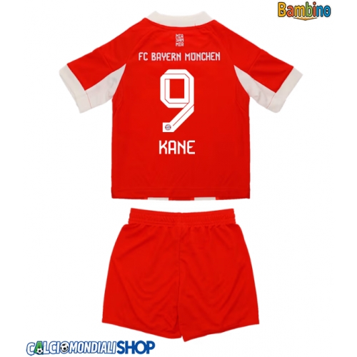 Maglie da calcio Bayern Munich Harry Kane #9 Prima Maglia Bambino 2025-26 Manica Corta + Pantaloni corti)